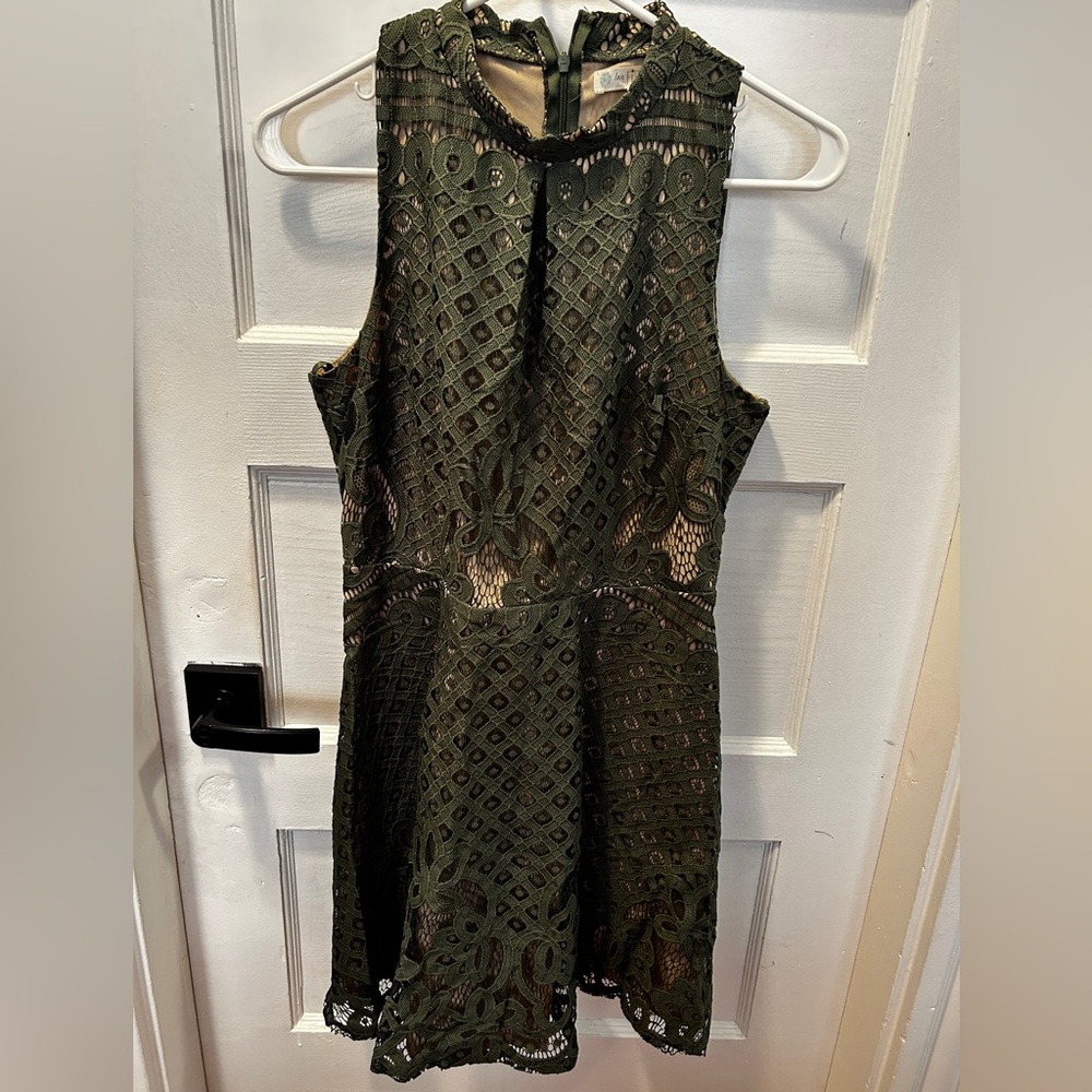 Green lace dress